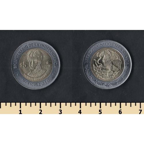 Мексика 5 песо 2010
