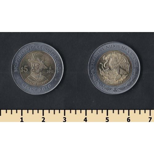 Мексика 5 песо 2010