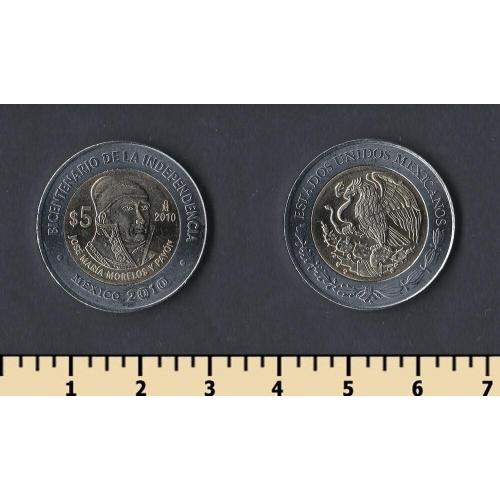 Мексика 5 песо 2010