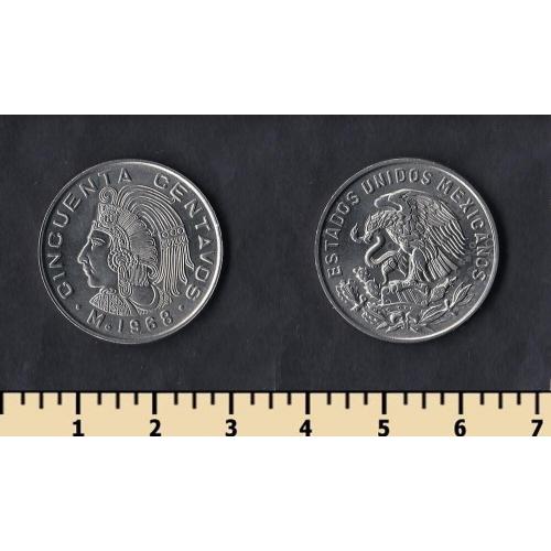 Мексика 50 сентаво 1968