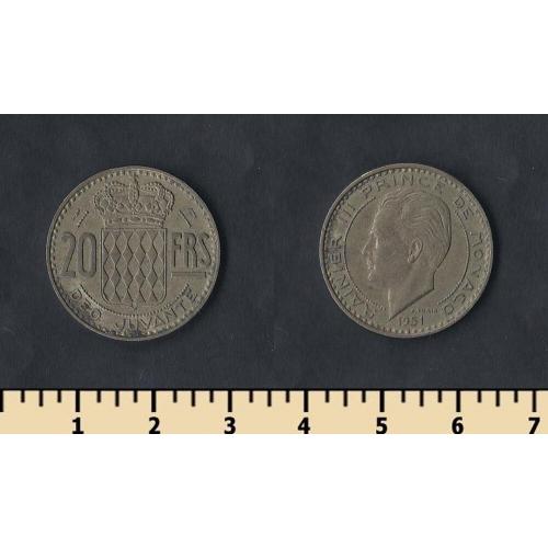 Монако 20 франков 1951