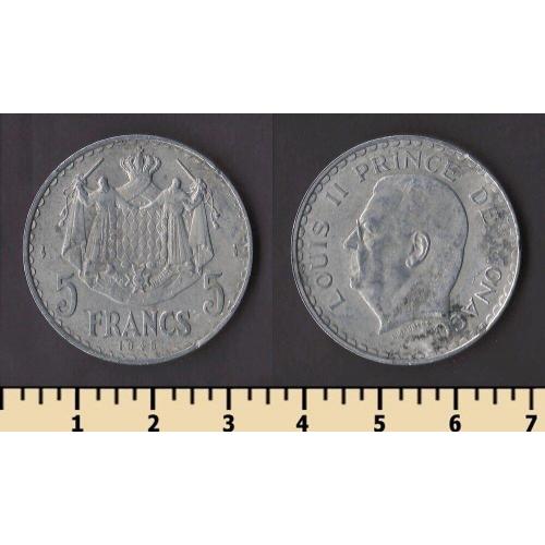 Монако 5 франков 1945