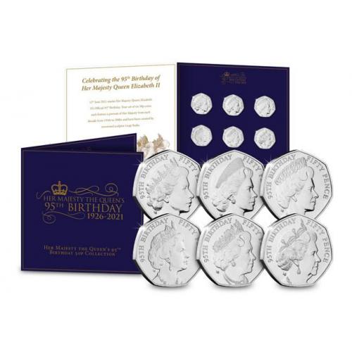 Набор 6 монет Мэн остров 50 пенсов 2021