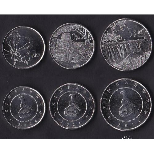 Набор Зимбабве 3 монеты 2024