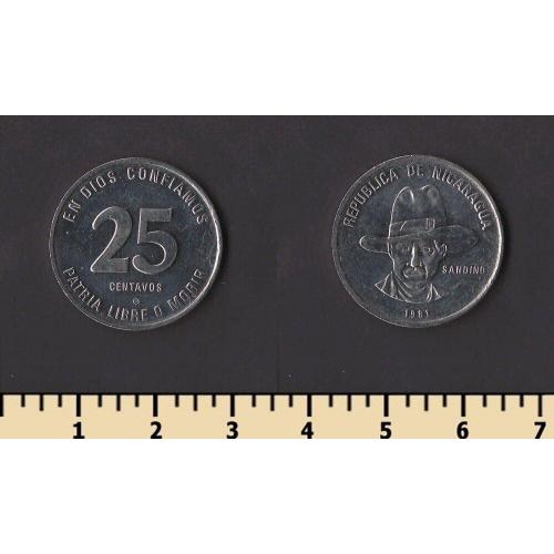 Никарагуа 25 сентаво 1981