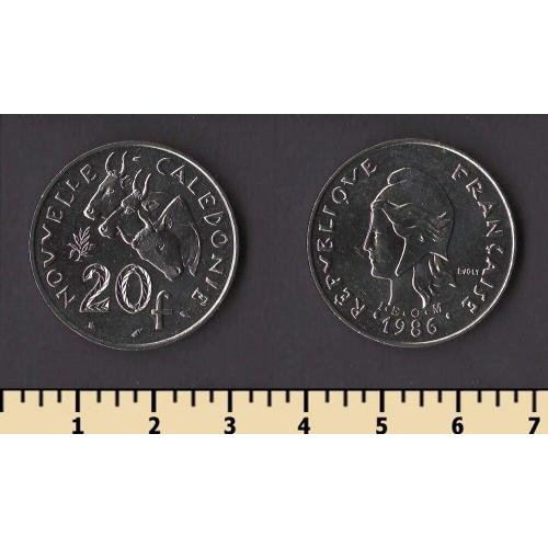 Новая Каледония 20 франков 1986