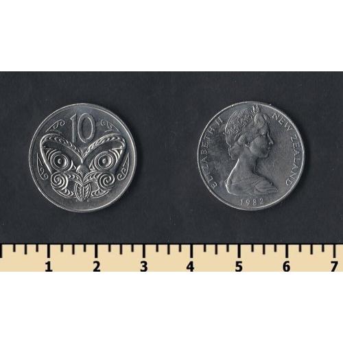 Новая Зеландия 10 центов 1982