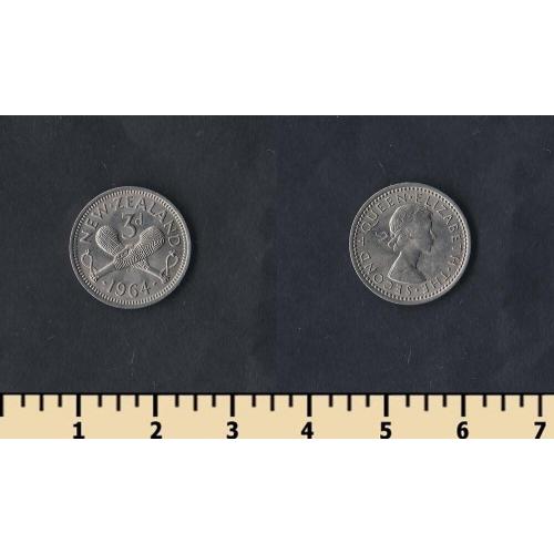 Новая Зеландия 3 пенса 1964