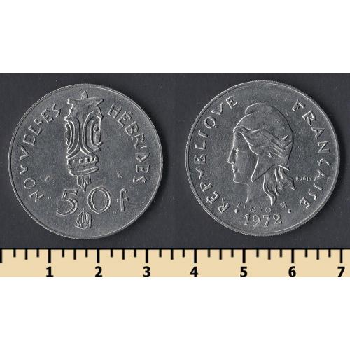 Новые Гебриды 50 франков 1972