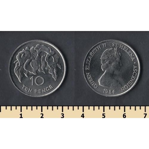 Остров Святой Елены и Вознесения 10 пенсов 1984