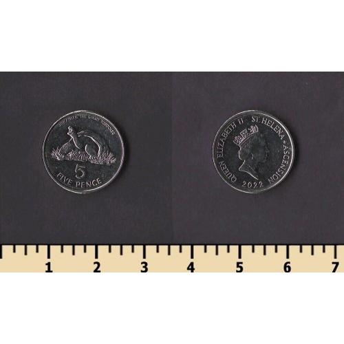 Остров Святой Елены и Вознесения 5 пенсов 2022