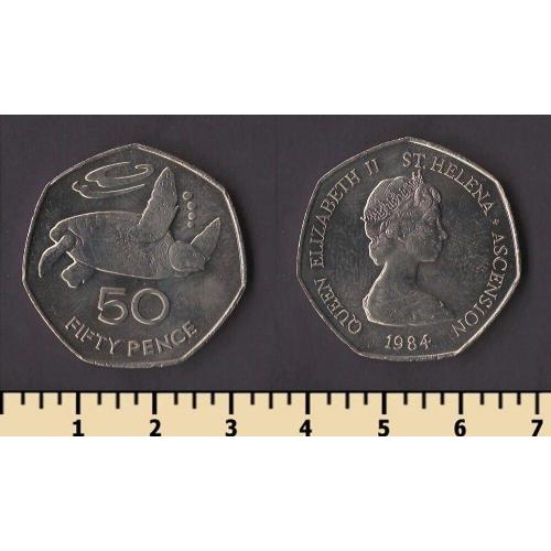 Остров Святой Елены и Вознесения 50 пенсов 1984