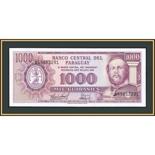 Парагвай 1000 гуарани 1952 (1982) P-207 (207a.5) UNC