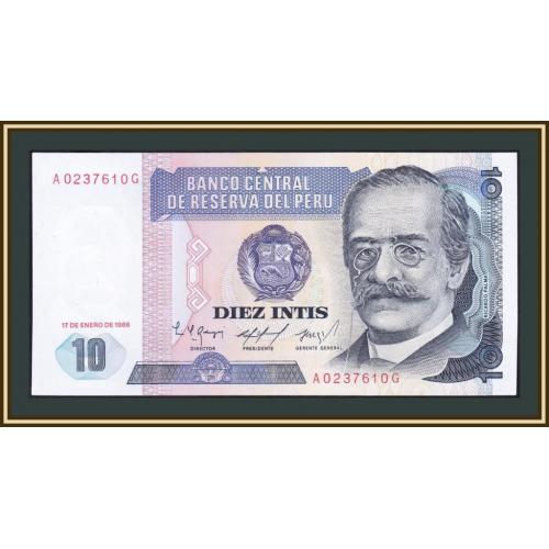 Перу 10 инти 1986 P-128 (128a.2) UNC-