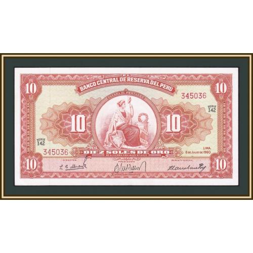 Перу 10 солей 1960 P-82 (82Aa.1) a-UNC