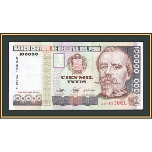 Перу 100000 инти 1989 P-145 a-UNC