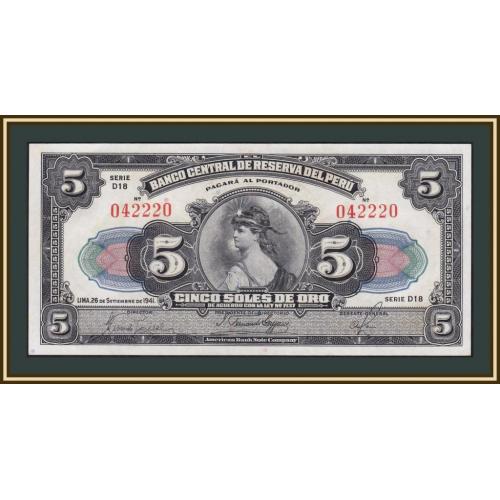Перу 5 солей 1941 P-66 (66Aa.1) a-UNC