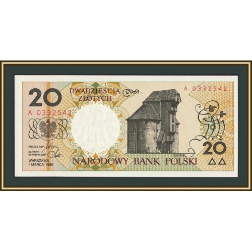 Польша 20 злотых 1990 P-168 (168b) UNC