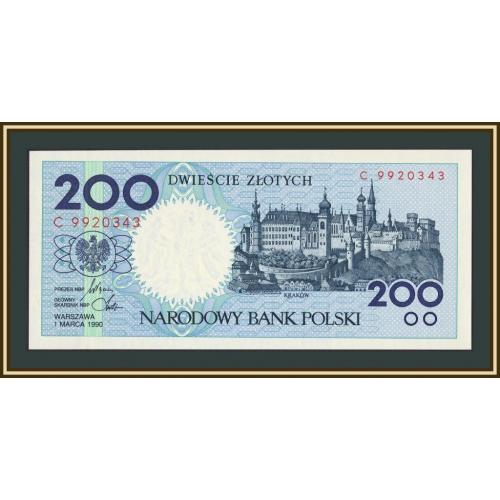 Польша 200 злотых 1990 P-171 (171b) UNC