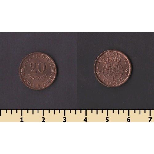 Португальская Ангола 20 сентаво 1962