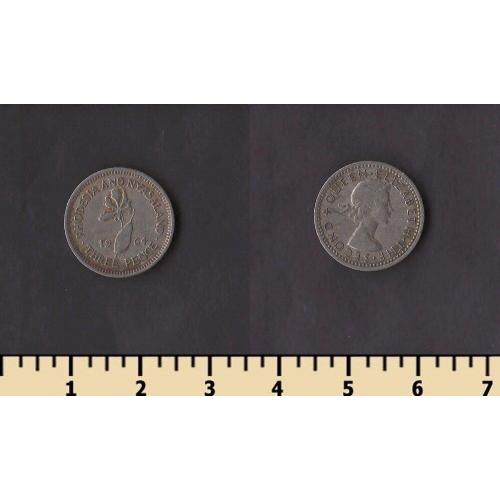 Родезия и Ньясаленд 3 пенса 1964