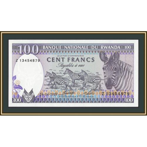 Руанда 100 франков 1989 P-19 (19a.2) UNC