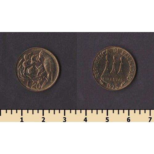 Сан-Марино 20 лир 1975