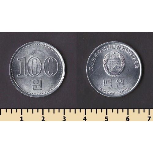 Северная Корея 100 вон 2005