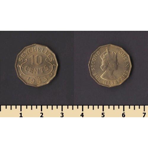Сейшельские острова 10 центов 1953