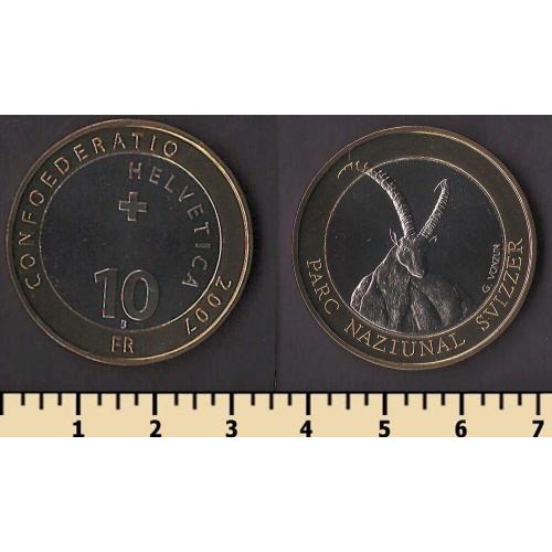 Швейцария 10 франков 2007