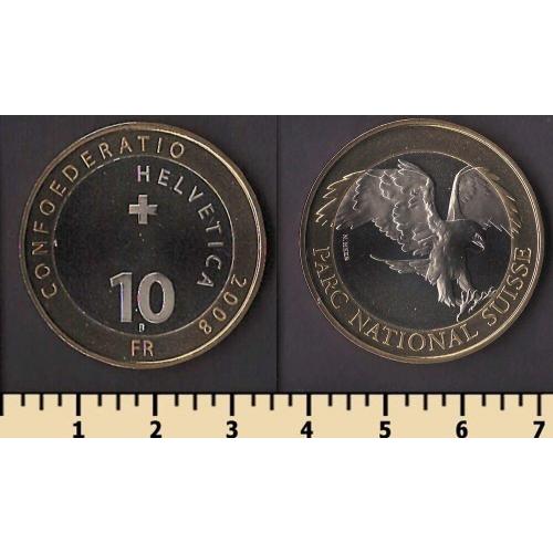 Швейцария 10 франков 2008