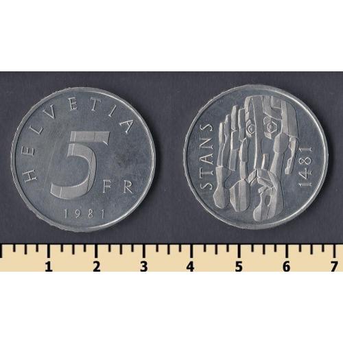Швейцария 5 франков 1981