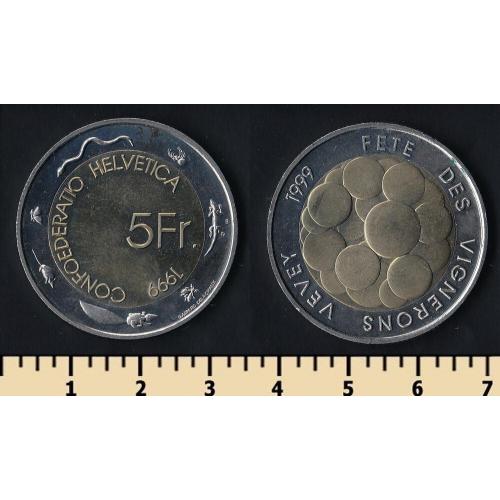 Швейцария 5 франков 1999
