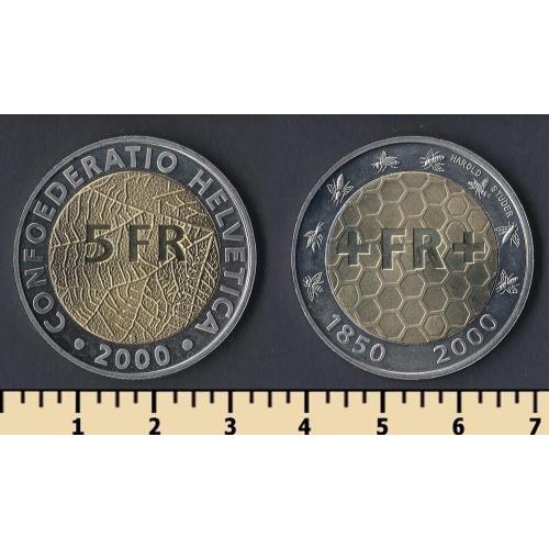 Швейцария 5 франков 2000