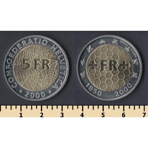 Швейцария 5 франков 2000