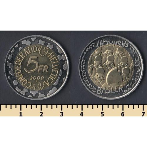 Швейцария 5 франков 2000