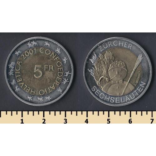 Швейцария 5 франков 2001