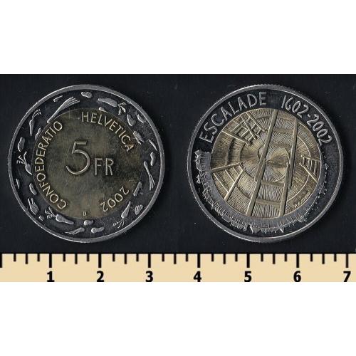 Швейцария 5 франков 2002