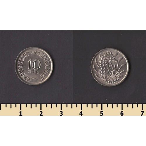 Сингапур 10 центов 1968