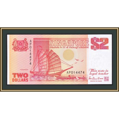 Сингапур 2 доллара 1990 P-27 (27a) UNC