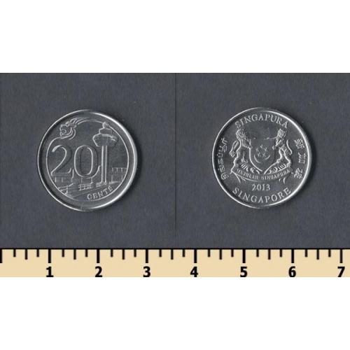 Сингапур 20 центов 2013