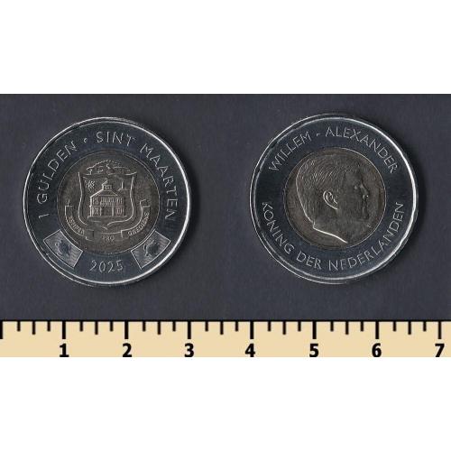 Синт-Мартен острова 1 карибский гульден 2025