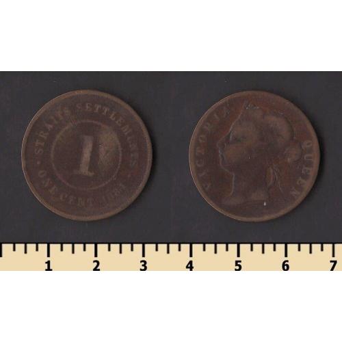 Стрейт Сетлментс 1 цент 1884