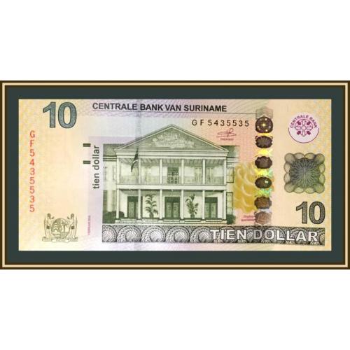 Суринам 10 долларов 2019 P-163 (163c) UNC