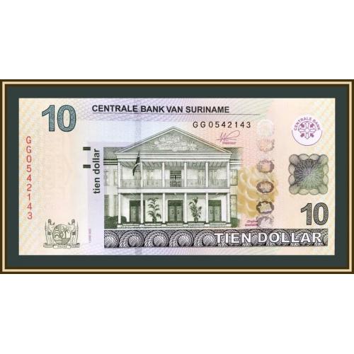Суринам 10 долларов 2020 P-163 (163d) UNC