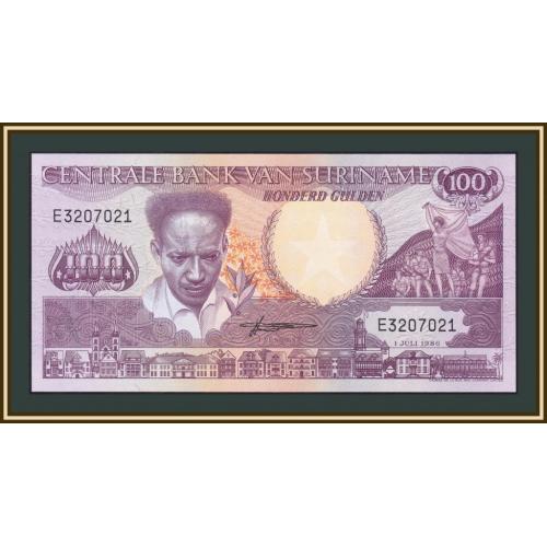 Суринам 100 гульденов 1986 P-133 (133a.1) UNC