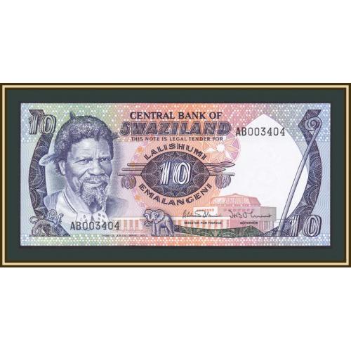 Свазиленд (Эсватини) 10 эмалангени 1985 P-10 (10c.2) UNC