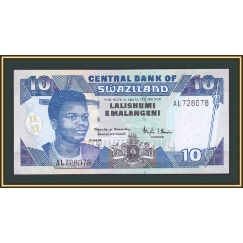 Свазиленд (Эсватини) 10 эмалангени 1998 P-24 (24c) UNC