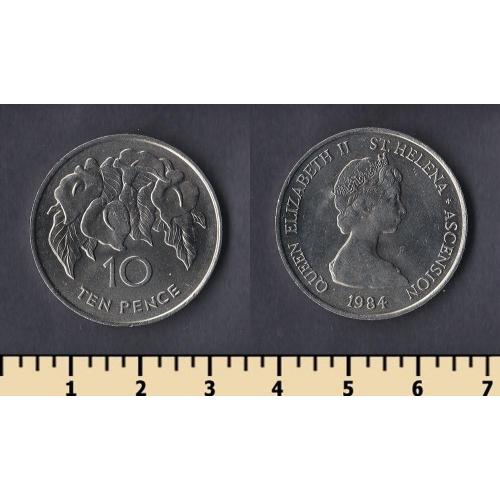 Святой Елены остров 10 пенсов 1984