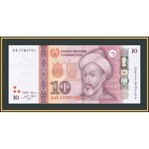 Таджикистан 10 сомони 2021 P-24 (24d) UNC